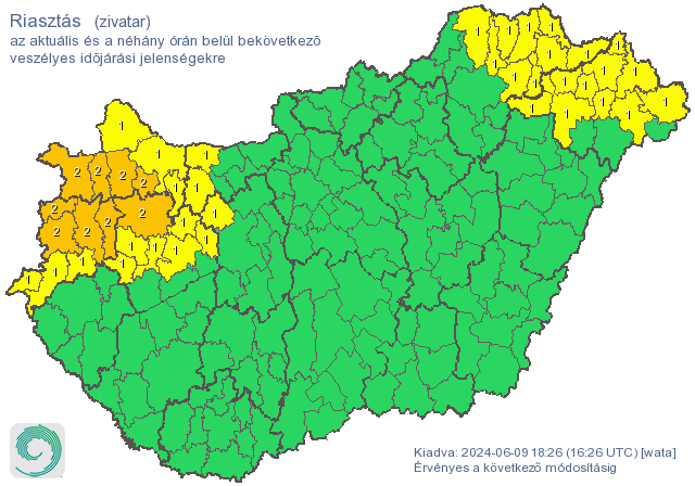 A riasztást is kiadta a HungaroMet / Grafika: met.hu